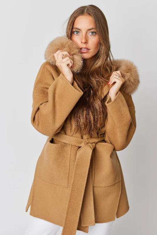 Constance Cashmere Coat - Camel