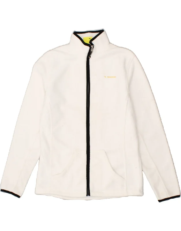 DIADORA Womens Tracksuit Top Jacket UK 14 Medium White Polyester