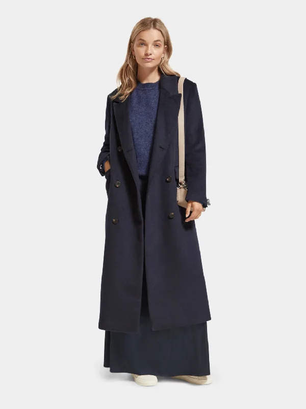 Double-breasted wool coat