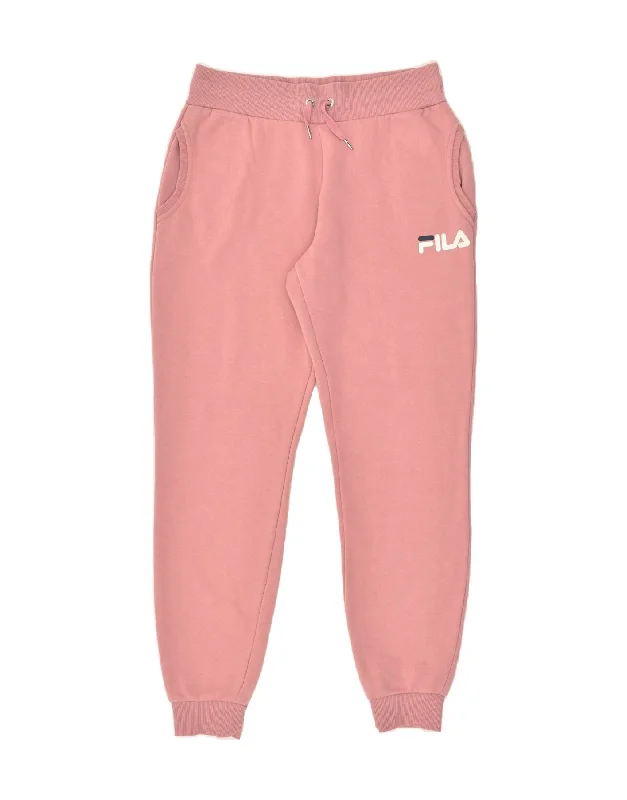 FILA Womens Tracksuit Trousers Joggers UK 12 Medium Pink Cotton