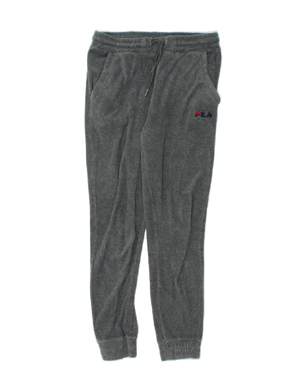 FILA Womens Tracksuit Trousers Joggers UK 8 Small Grey Cotton