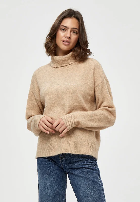 Gea High Neck Pullover - Winter Twig Sand Melange