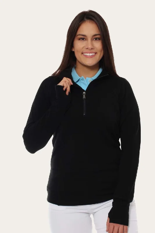 Gippsland Womens Pullover Wool Sweater - Black