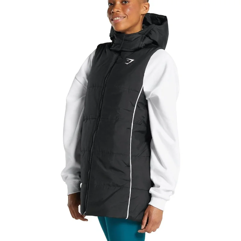 Gymshark Oversized Longline Womens Gilet - Black