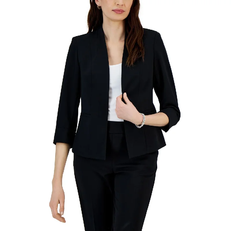 Kasper Womens Petites Solid Polyester One-Button Blazer