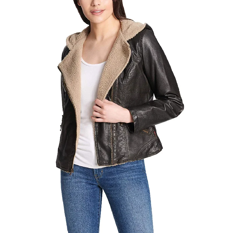 Levi's Women's Assymetrical Sherpa-Lined Faux-Fur Jacket