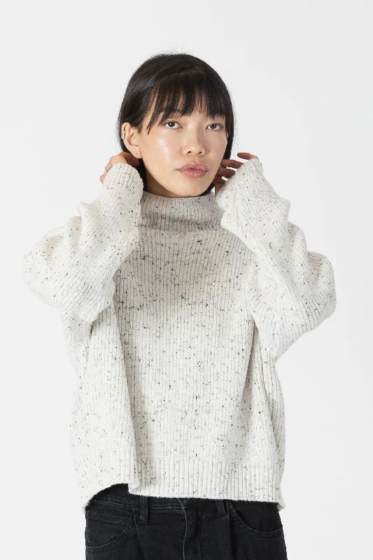 Evolet Fleck Rib Mockneck