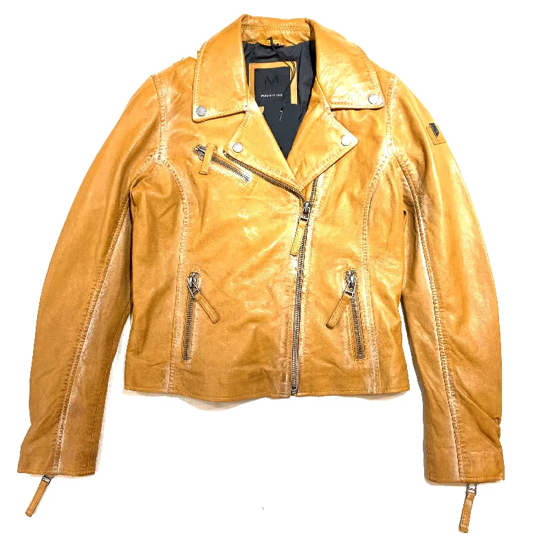 Mauritius Ladies Christy Star Detail Leather Jacket, Honey Comb