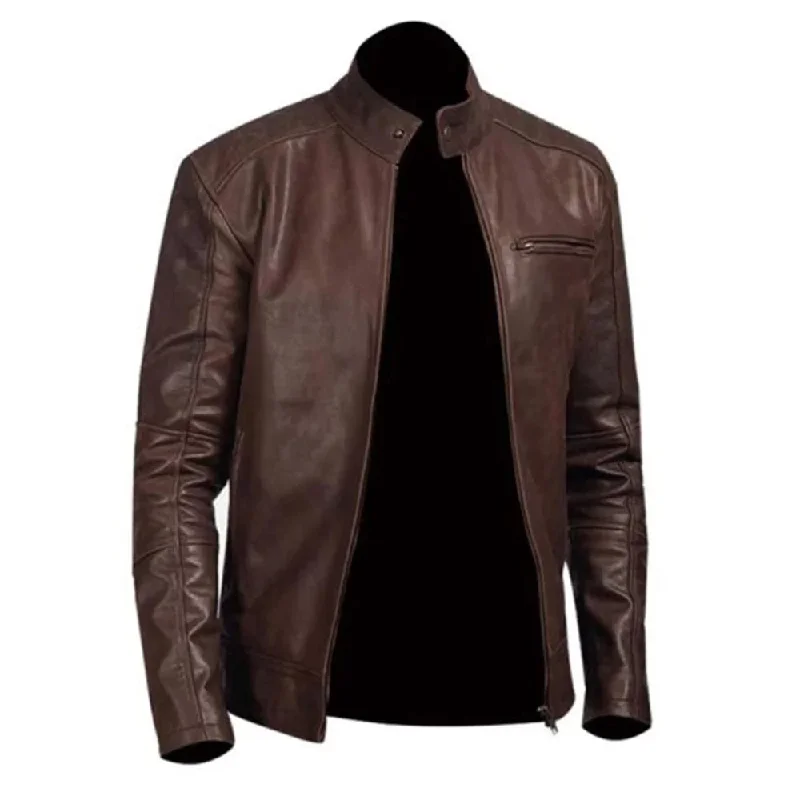 Men's Chocolate Brown Leather Jacket