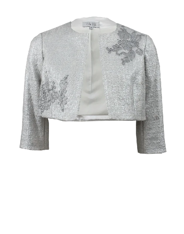 Metallic Lace Crop Jacket