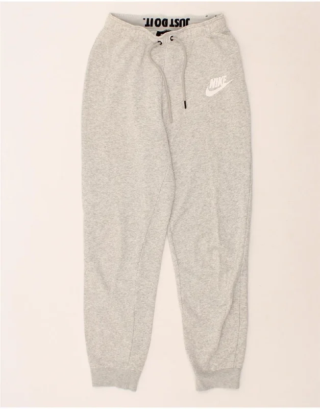 NIKE Womens Tracksuit Trousers Joggers UK 10 Small Grey Cotton