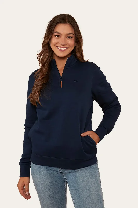 Peninsula Womens 1/4 Zip Crew - Navy