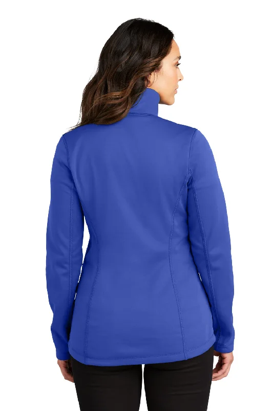 Port Authority Womens Smooth Fleece 1/4 Zip Hooded Jacket - True Royal Blue