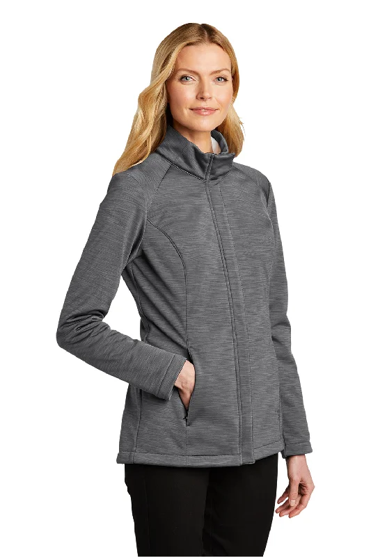 Port Authority Womens Stream Wind & Water Resistant Full Zip Jacket - Heather Graphite Grey