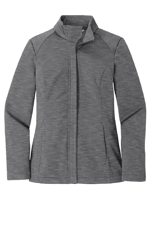 Port Authority Womens Stream Wind & Water Resistant Full Zip Jacket - Heather Graphite Grey