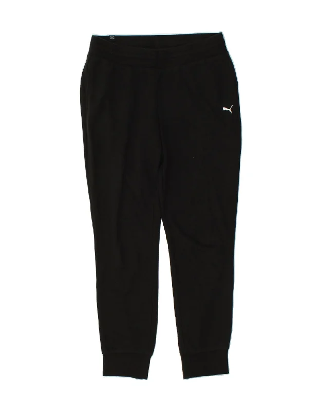 PUMA Womens Tracksuit Trousers Joggers UK 12 Medium Black Cotton