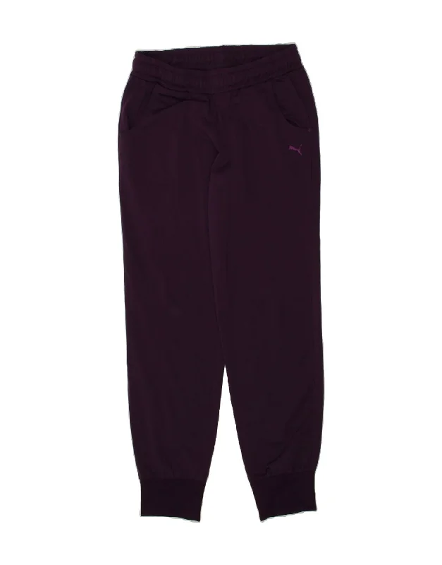 PUMA Womens Tracksuit Trousers Joggers UK 12 Medium  Purple Polyester