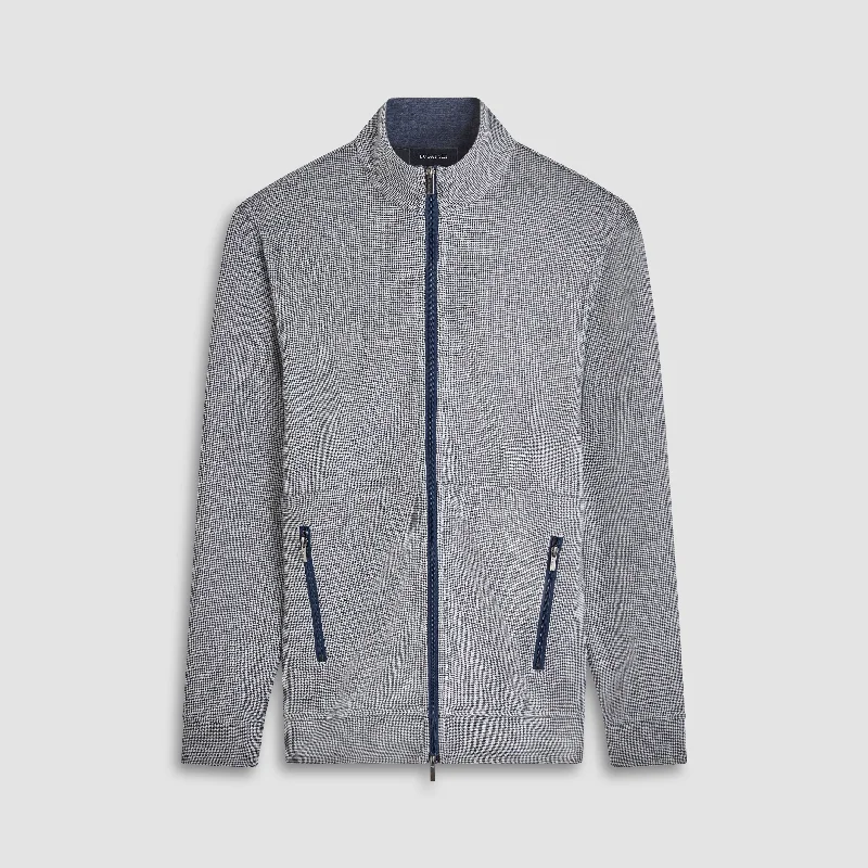 Reversible Hound's Tooth Full Zip Jacket