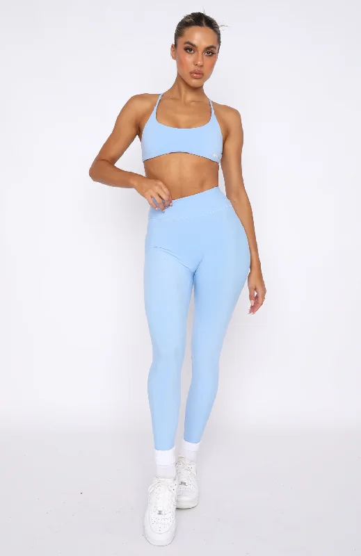 She's Healthy Sports Crop Sky Blue