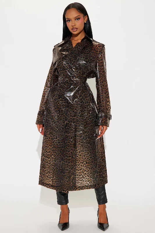 Spirit Animal Leopard Trench - Brown/combo