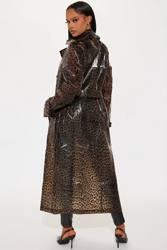 Spirit Animal Leopard Trench - Brown/combo