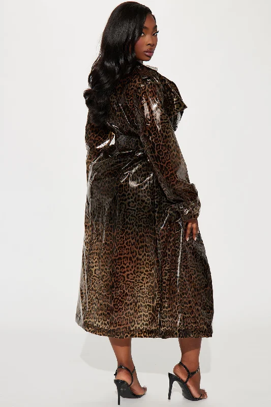 Spirit Animal Leopard Trench - Brown/combo