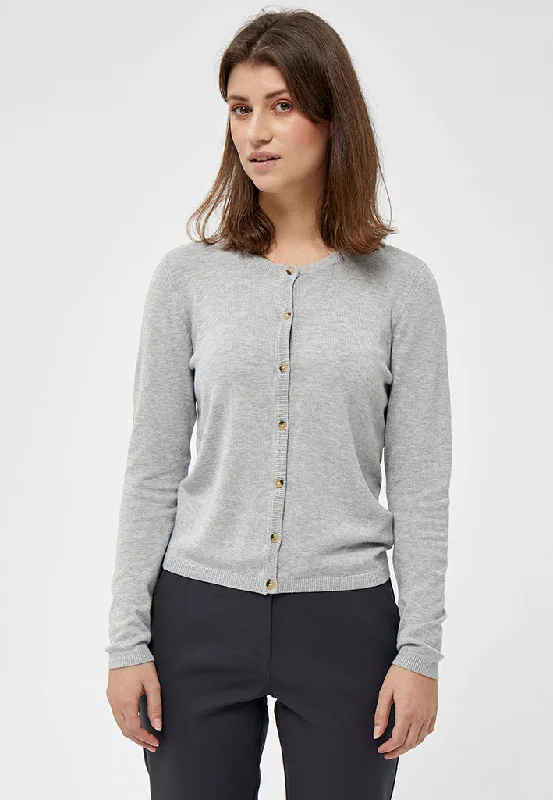 PCTana Knit Cardigan - LIGHT GREY MEL.