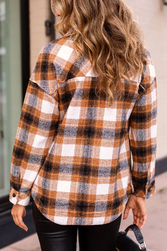 Tanner Rust Plaid Shacket