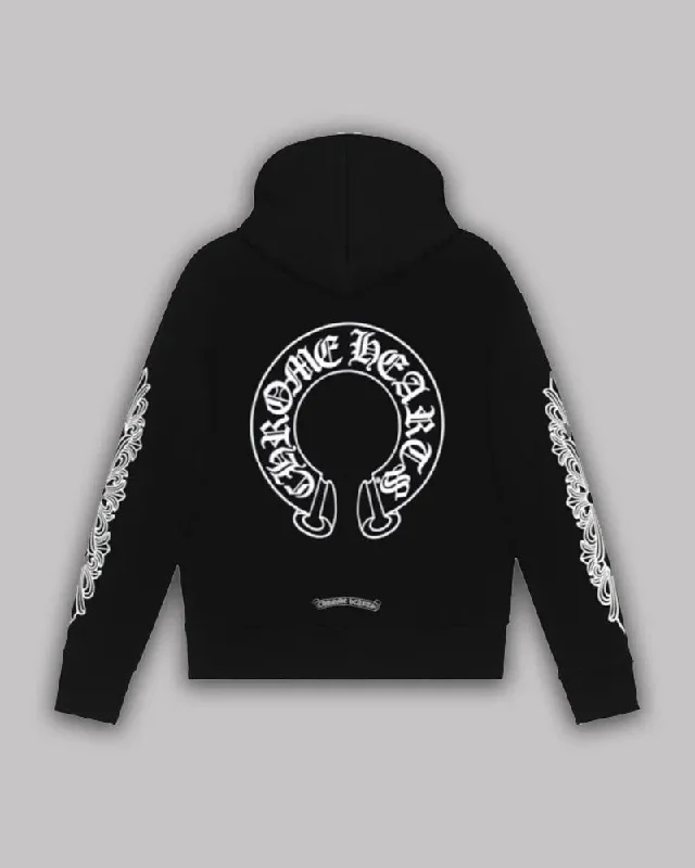 Unisex Chrome Hearts Black Floral Cross Hoodie