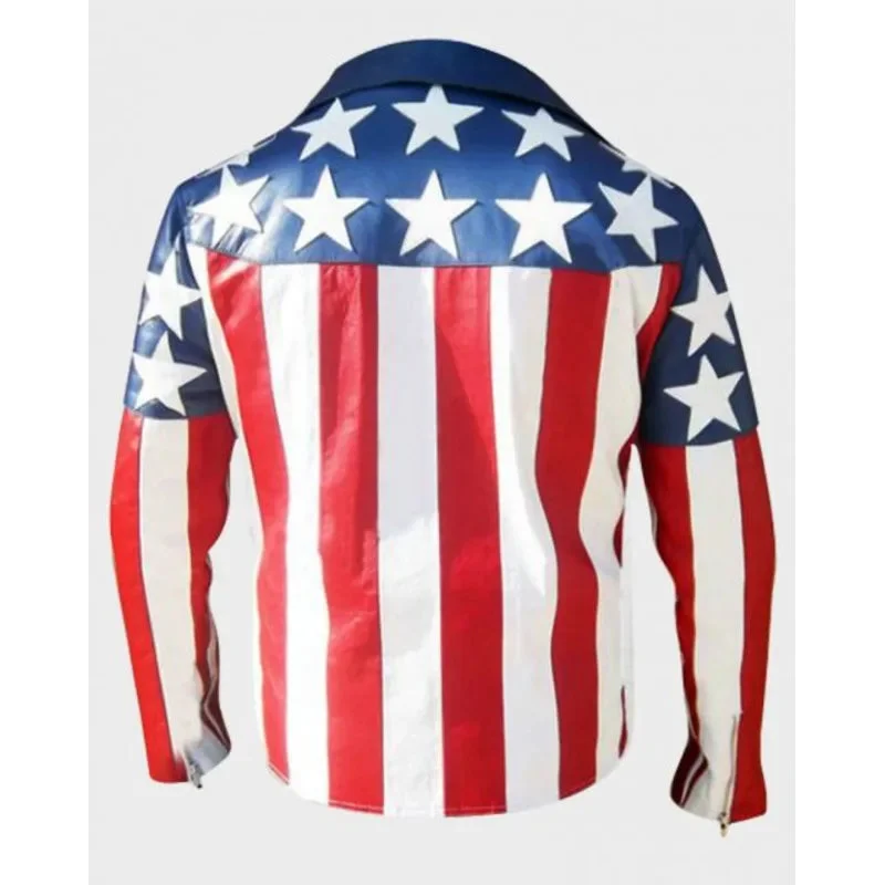 US Flag Leather Jacket