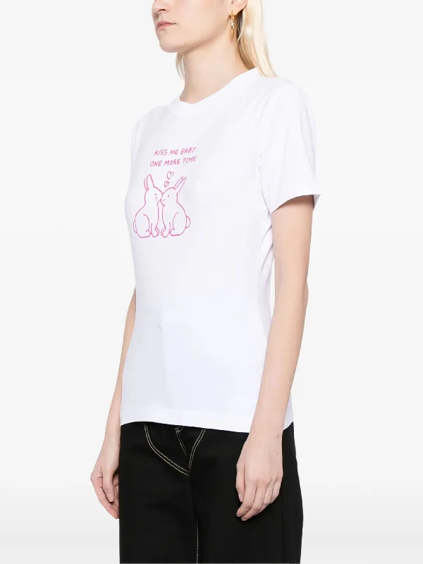 VETEMENTS Women Kissing Bunnies Fitted T-Shirt