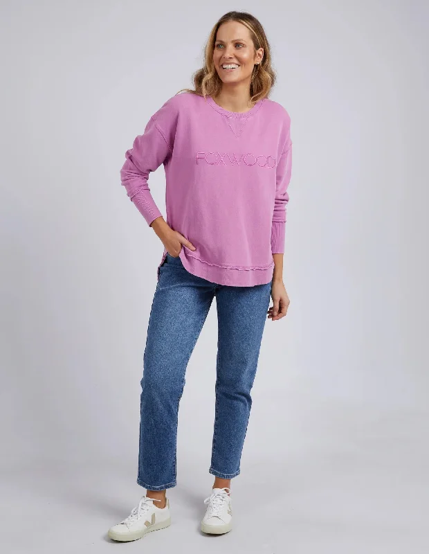 Washed Simplified Crew - Fuschia