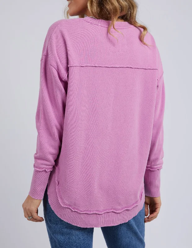 Washed Simplified Crew - Fuschia