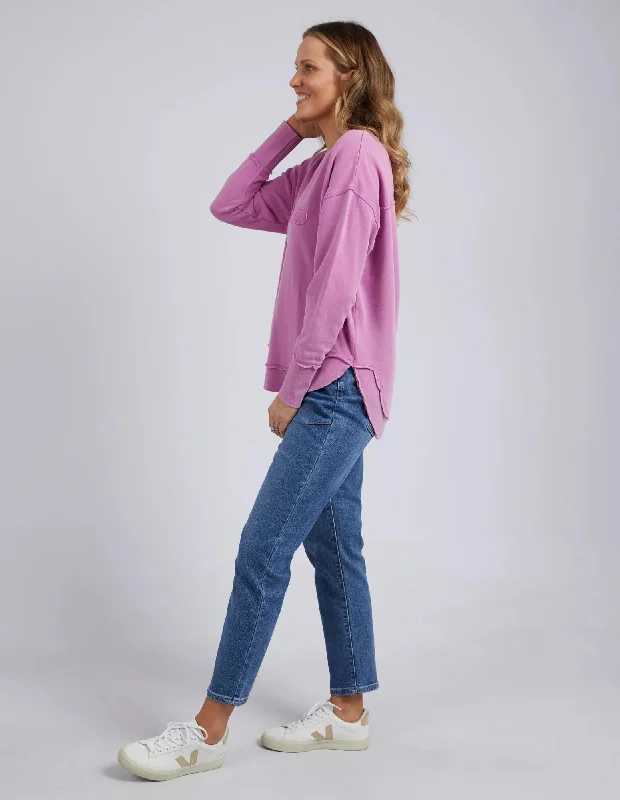 Washed Simplified Crew - Fuschia