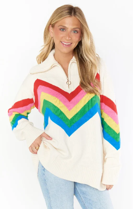 Weston Half Zip Pullover ~ Rainbow Slope Knit