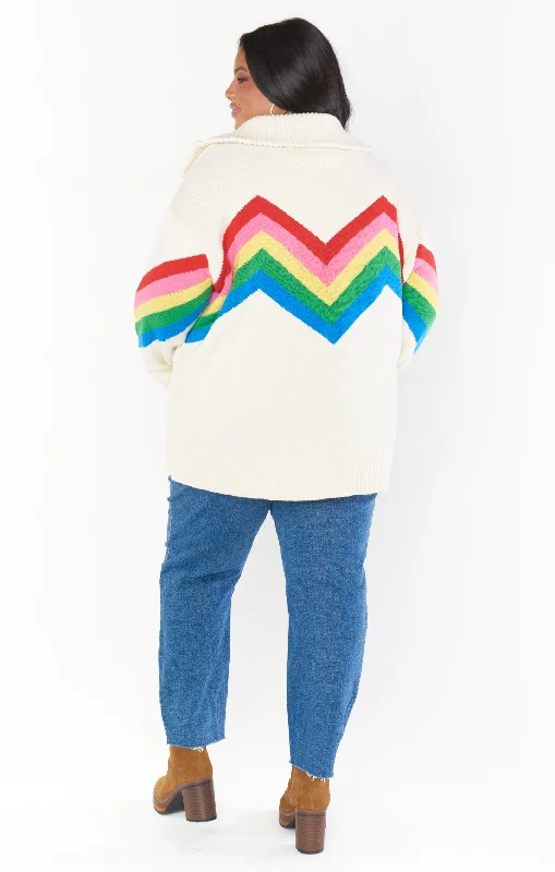 Weston Half Zip Pullover ~ Rainbow Slope Knit