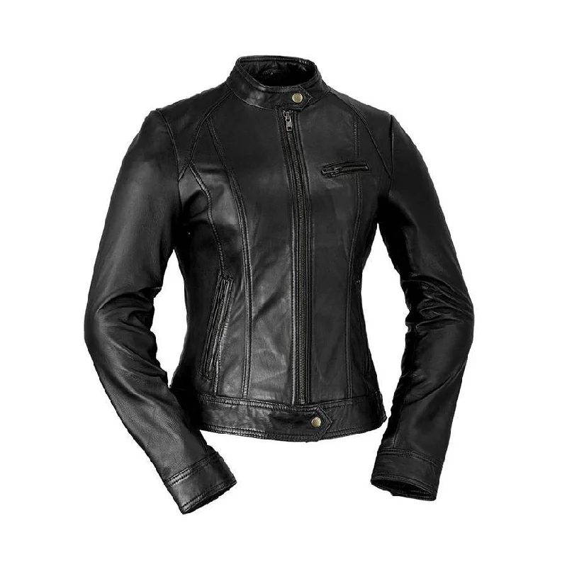 Whet Blu Women's Classic Scooter Style Leather Jacket