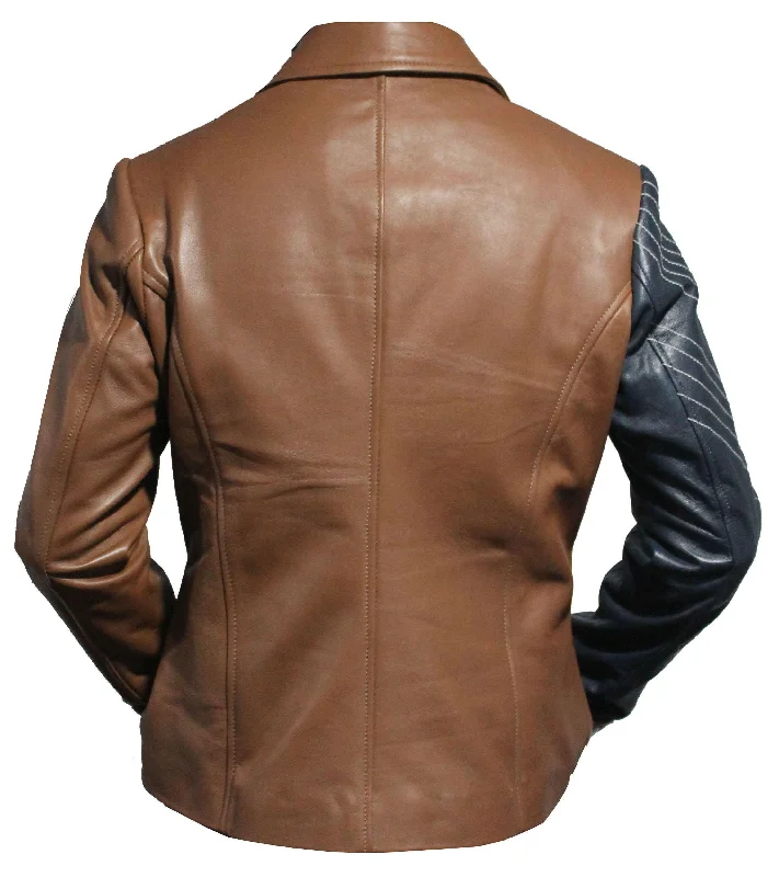 Women Leather Jacket - Brown