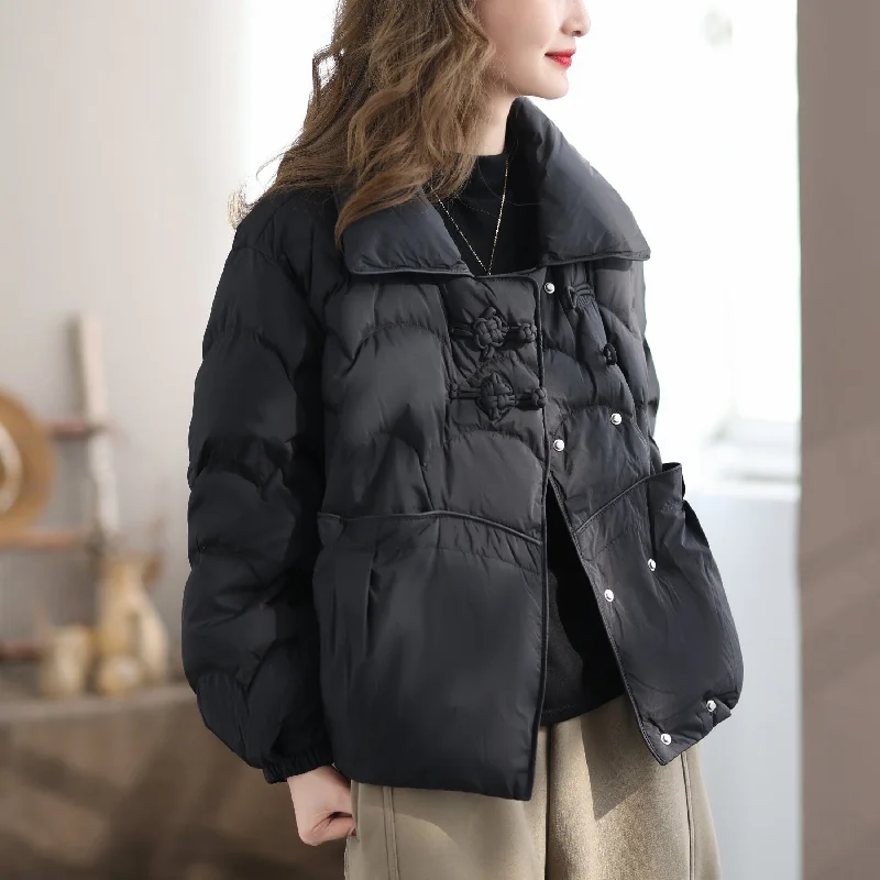 Women Retro Casual Winter Duck Down Coat