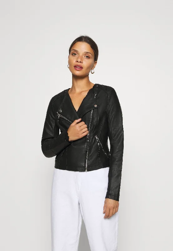 Women’s Black Leather Biker Jacket