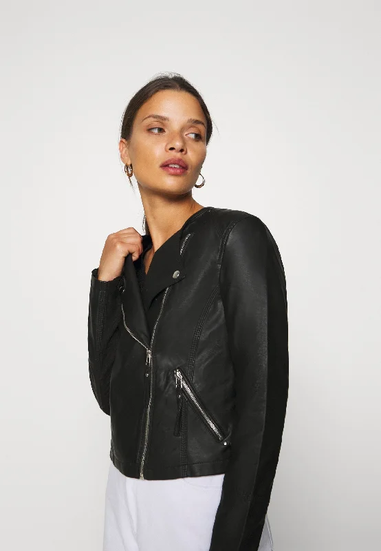 Women’s Black Leather Biker Jacket