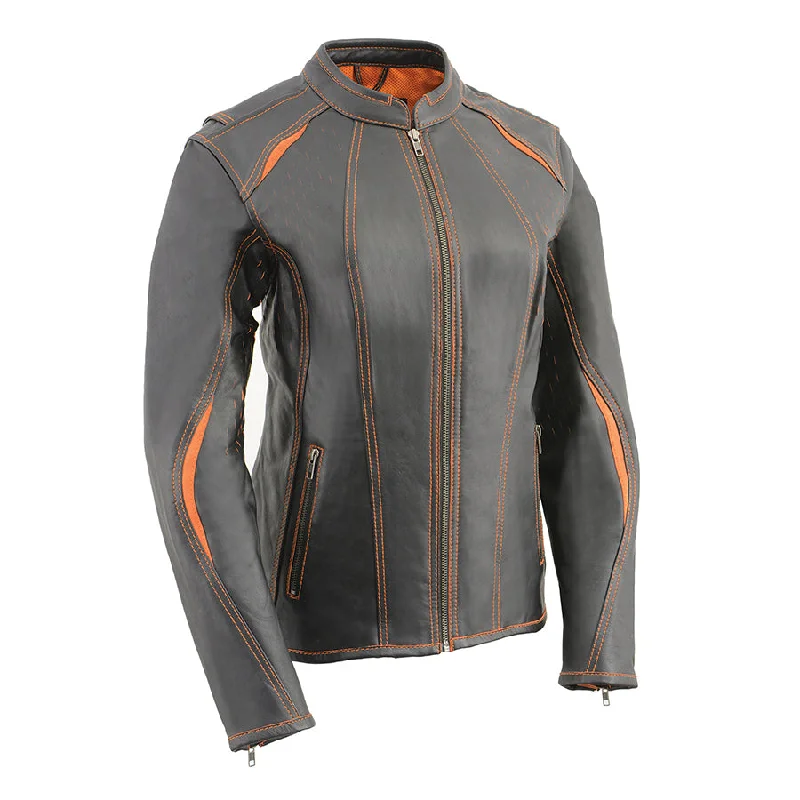 Women’s Scuba Style Racer Jacket w/ Laser Cut Accents