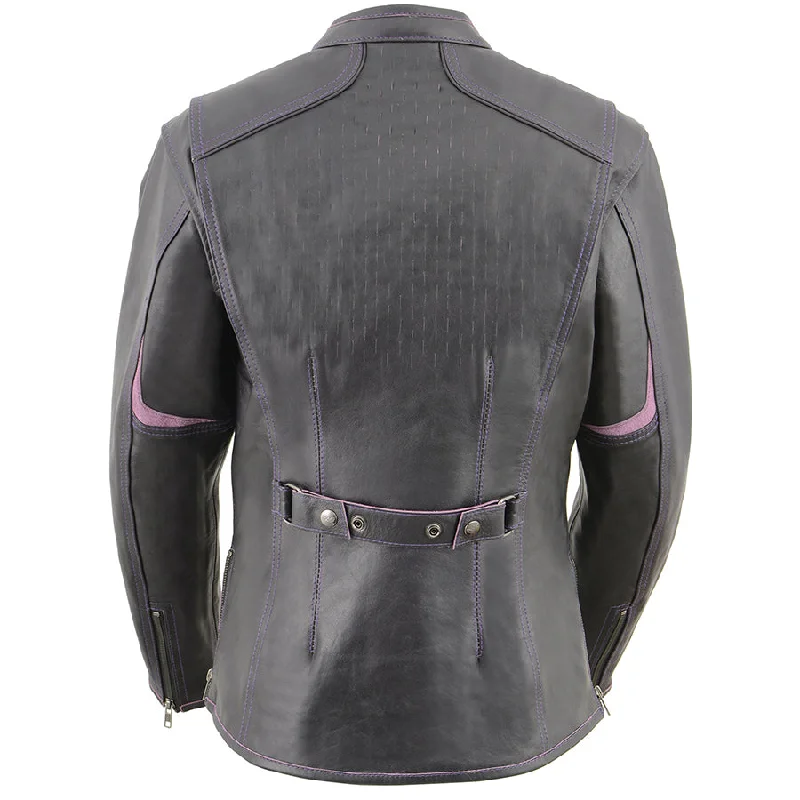 Women’s Scuba Style Racer Jacket w/ Laser Cut Accents