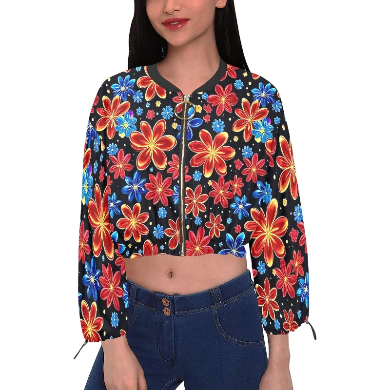 Women's Chiffon Cropped Jacket (Model H30)