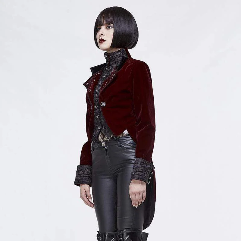 Women's Goth Jacquard Short Dovetail Coat