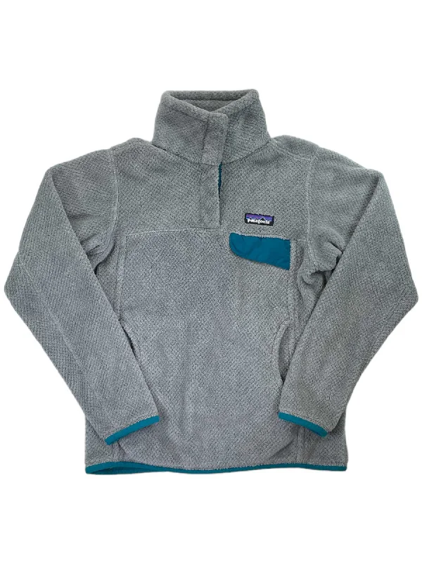 _managed:used and excellent / extra small: / grey with dark teal pocket:#bfbec3