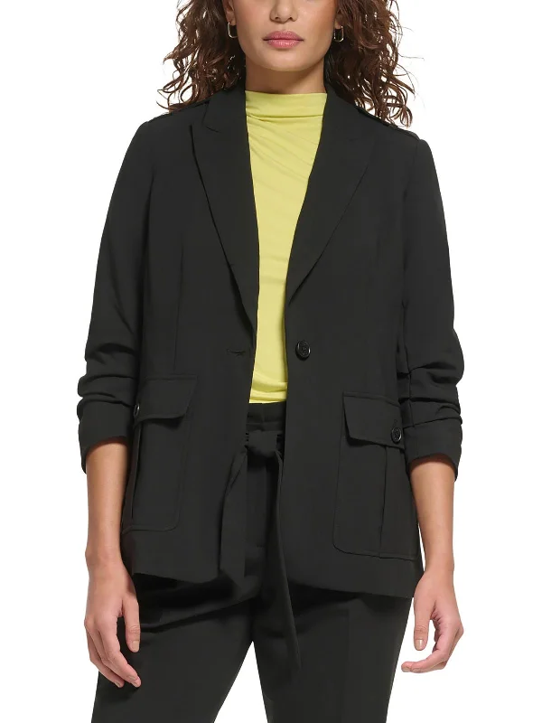 Womens Work Casual One-Button Blazer