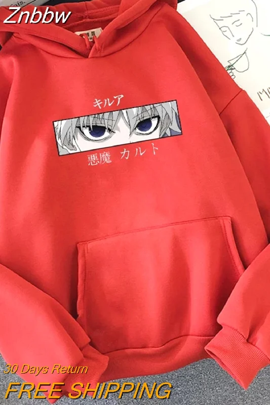 Znbbw Hunter X Hunter Hoodies Sweatshirt Killua Zoldyck Anime Manga Loose Hooded Sweatshirt Hoody Pullover Clothes