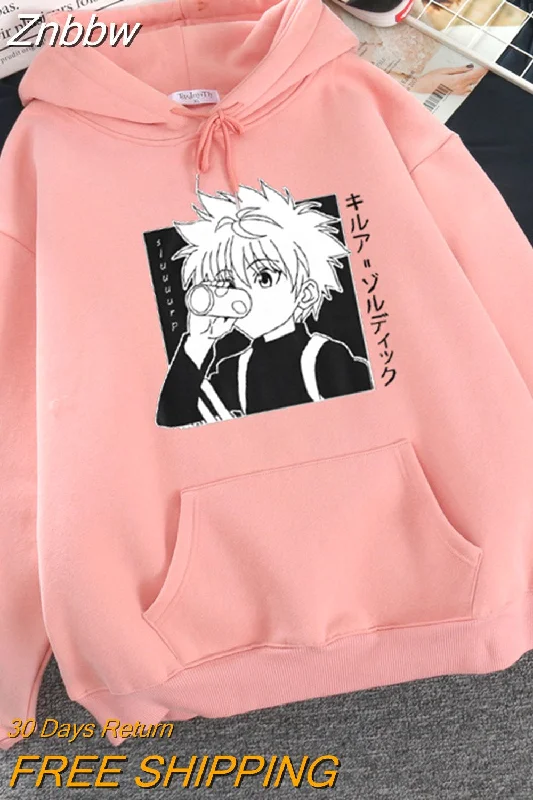 Znbbw Hunter X Hunter Hoodies Sweatshirt Killua Zoldyck Anime Manga Loose Hooded Sweatshirt Hoody Pullover Clothes