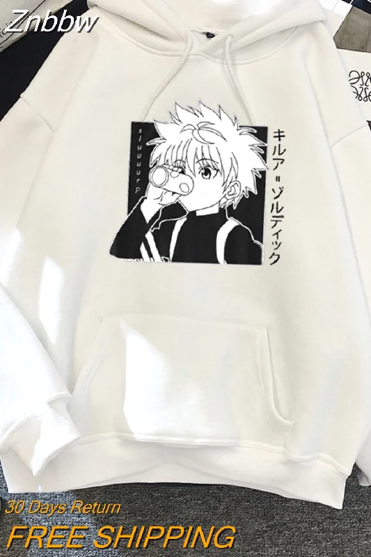 Znbbw Hunter X Hunter Hoodies Sweatshirt Killua Zoldyck Anime Manga Loose Hooded Sweatshirt Hoody Pullover Clothes